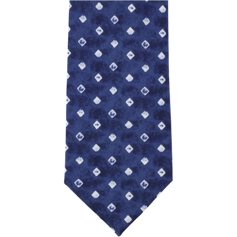 luxurious silk necktie designs for men-Tommy Hilfiger Mens Indigo Squares Slim Self-tied Necktie, Blue, One Size - One Size