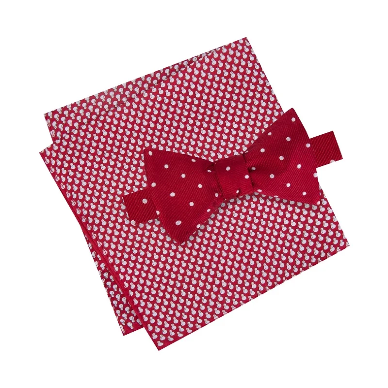 premium office silk necktie ideas for business wear-Tommy Hilfiger Mens Snowman Polka Neck Tie Set, Red, One Size - One Size