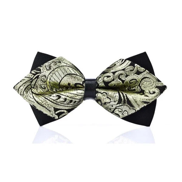 designer necktie ideas for weddings-Classy Men True Paisley Pre-Tied Diamond Bow Tie