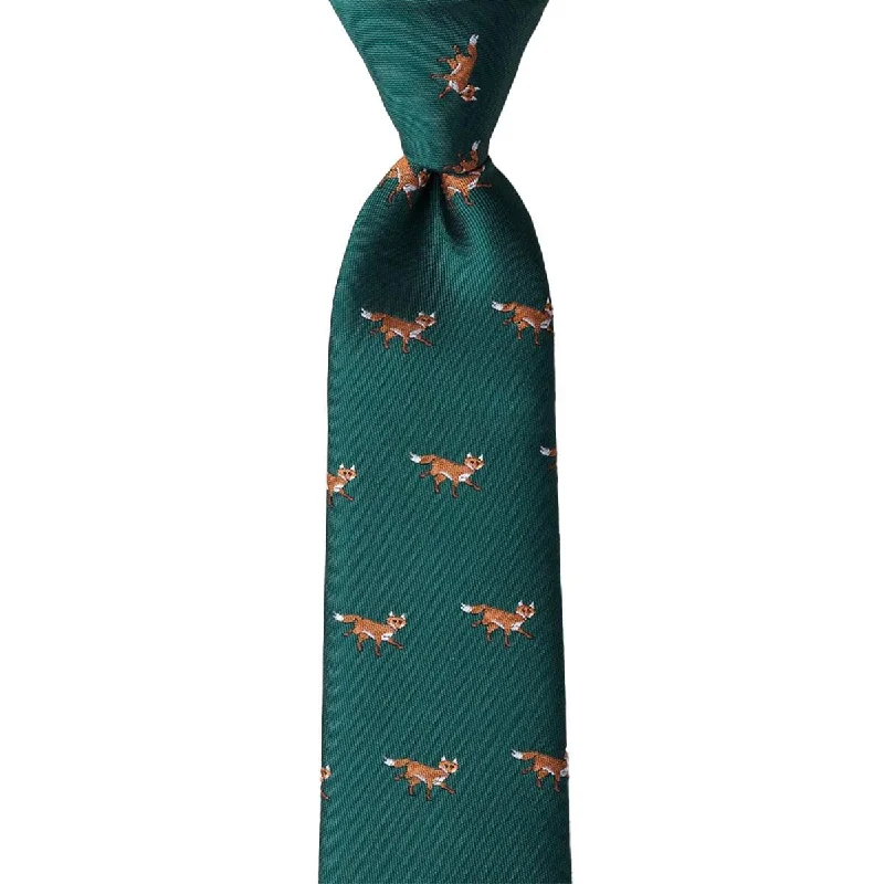 unique silk necktie combinations for men-Wild Attire Inc. Prowling Foxes Microfiber Tie