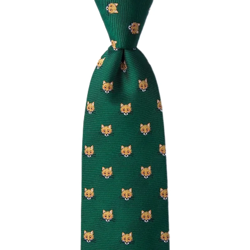 classic wedding silk necktie sets-Wild Attire Inc. Stone Cold Fox Green Silk Tie