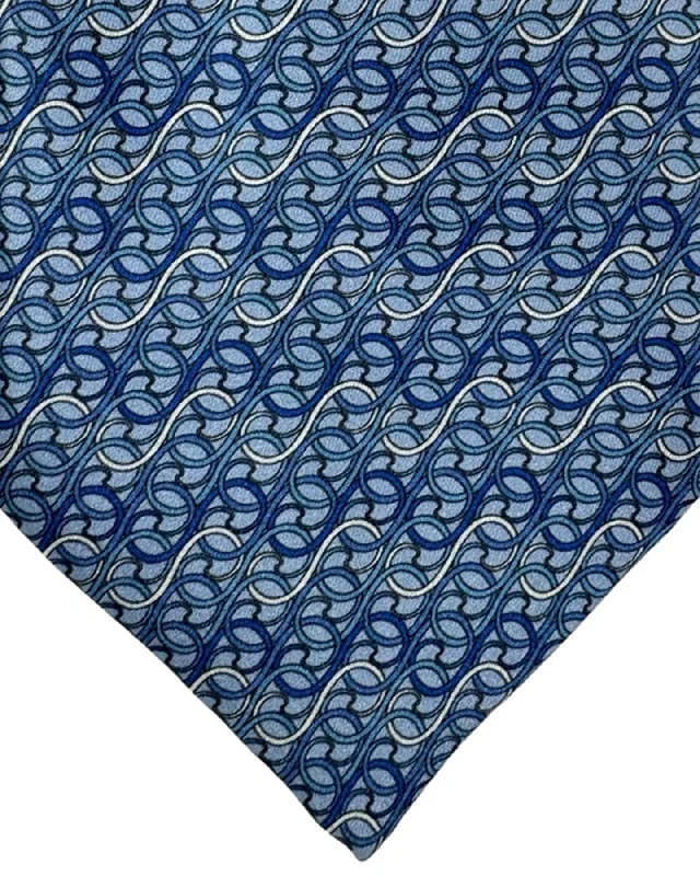 affordable silk necktie ideas for men-Zilli Silk Tie Blue Gray Swirl Design - Wide Necktie SALE