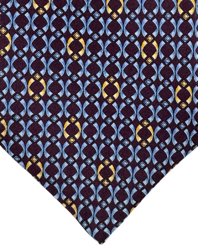 modern wedding silk necktie ideas-Zilli Silk Tie Maroon Metal Gray Gold Geometric - Wide Necktie SALE