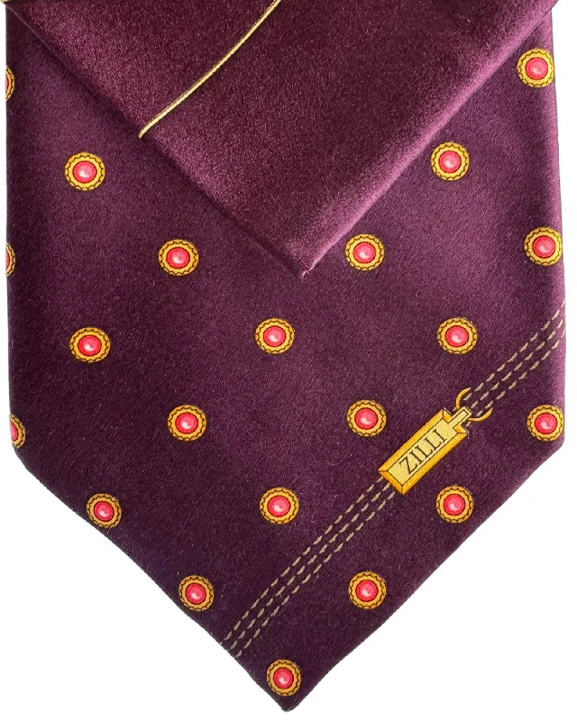 elegant silk necktie styles for business-Zilli Silk Tie & Pocket Square Set Maroon Design SALE