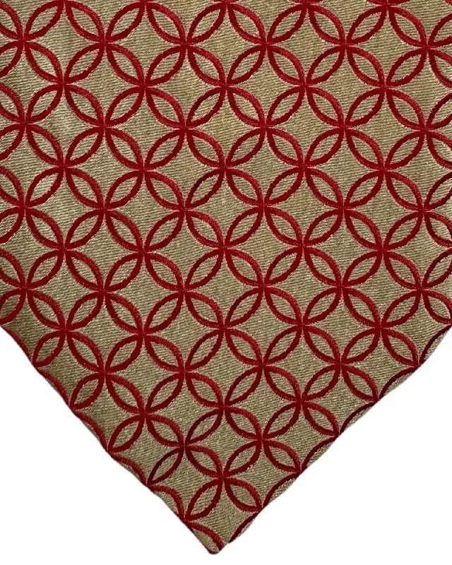 designer silk bow ties for weddings-Zilli Tie Taupe Red Geometric - Wide Necktie SALE