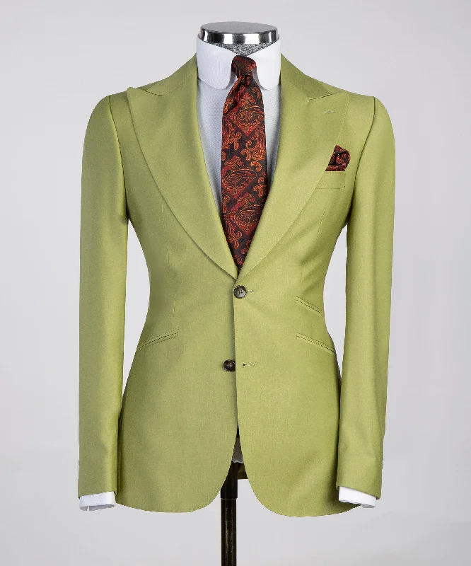 Men's formal tuxedo for office networking event -3 Piece Light Green Tuxedo Suit