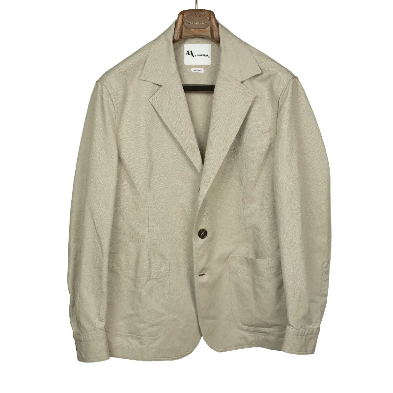 Best tuxedo for business dinner meetings -AAbigail unstructured jacket in sand linen and cotton