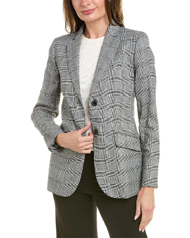 Men's luxury tuxedo for office party -Brooks Brothers Glen Plaid Linen-Blend Blazer