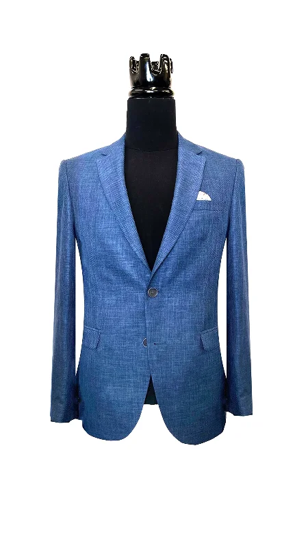 Men's wool tuxedo jacket for corporate gala -Dark Blue Slim fit