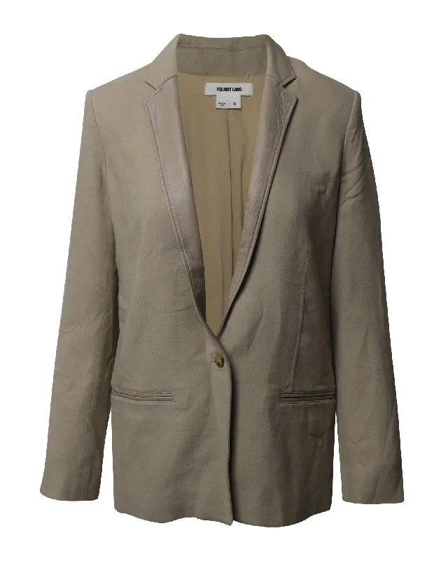 Men's formal tuxedo with satin lapels for evening -Helmut Lang Noa Single Breasted Blazer in Beige Viscose