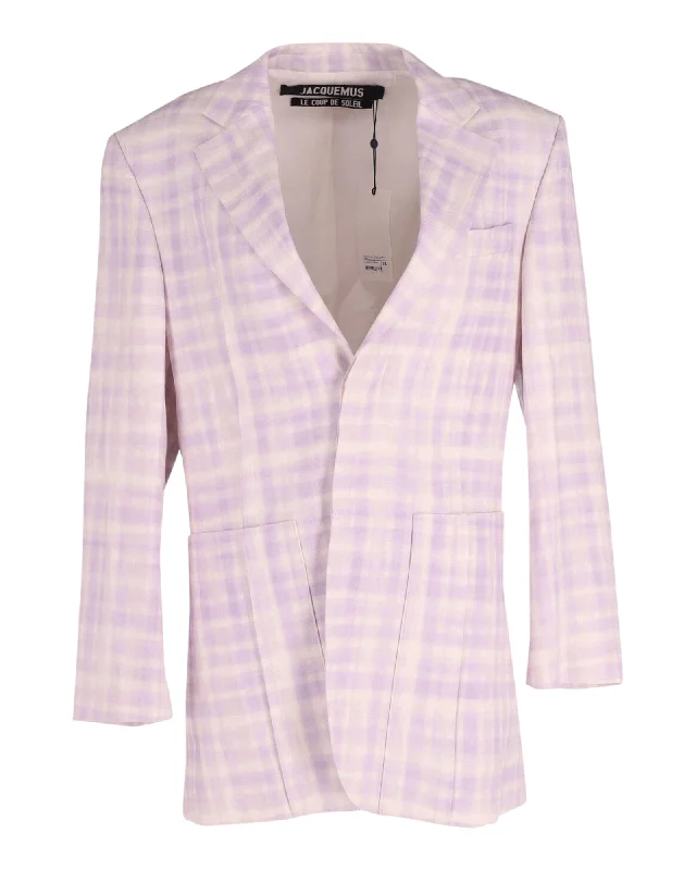 Men's formal tuxedo with satin collar for office event -Jacquemus La Veste D'Homme Blazer in Purple Viscose