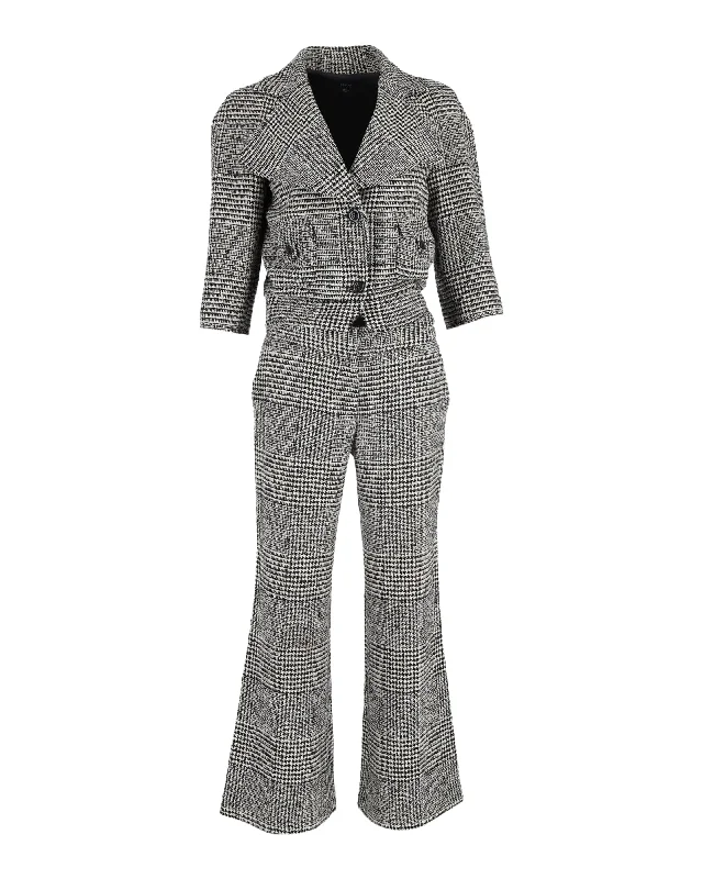 Men's modern tuxedo with satin lapels for office -Joseph Houndstooth Check Blazer and Trousers in Multicolor Virgin Wool