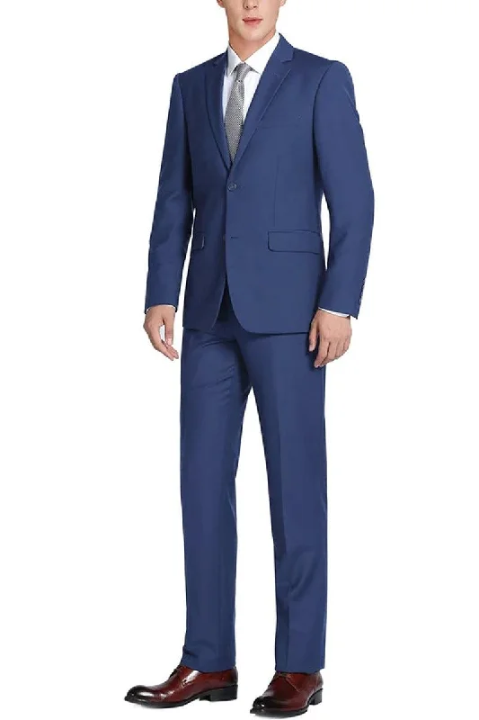 Men's premium black tuxedo jacket for wedding events -"Renoir Men's Slim Fit Royal Sapphire Suit"