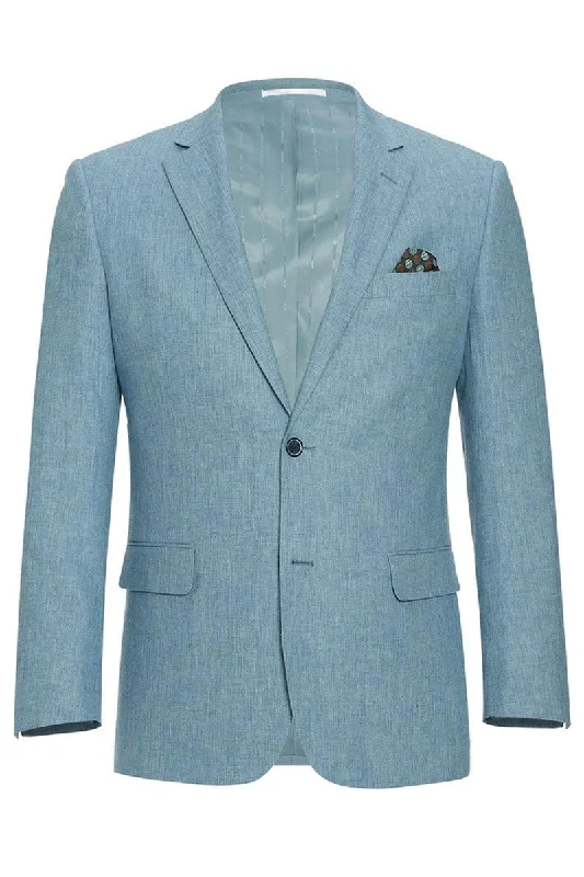 Men's premium tuxedo for formal business events -Renoir Slim Fit Sky Blue Suit & Optional Vest