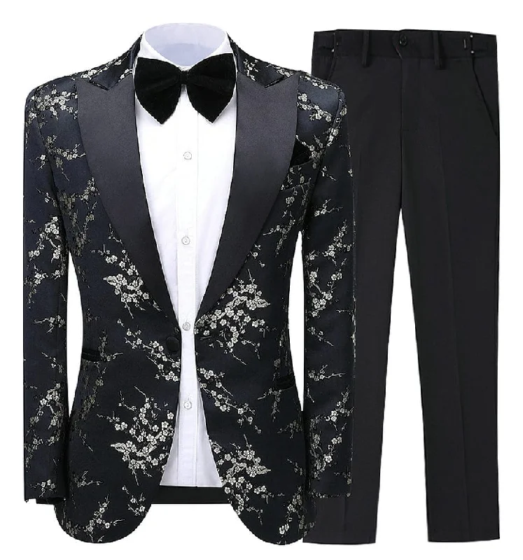 Men's tailored tuxedo for black tie wedding party -Mens Formal Suits Slim Fit, Shawl Lapel 2 Piece Suits for Wedding Party