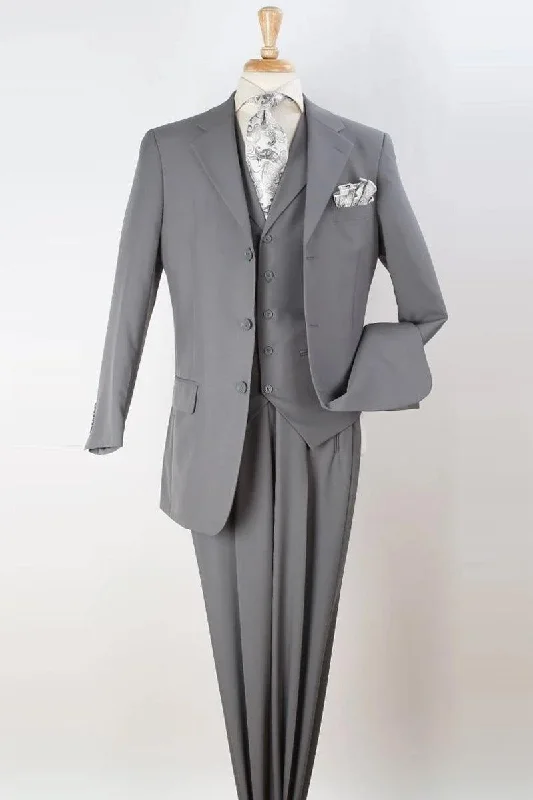 Men's luxury grey tuxedo for formal dinner -Light Grey Apollo King Men’s Classic Fit Vested 3-Btn Suit