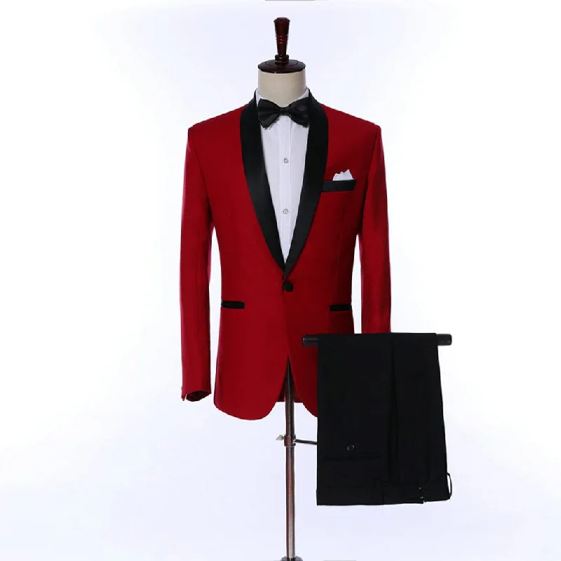 Men's slim fit tuxedo jacket for office dinner party -Mens Tuxedo Suits 2 Piece Formal Tuxedo Suit Set Shawl Lapel