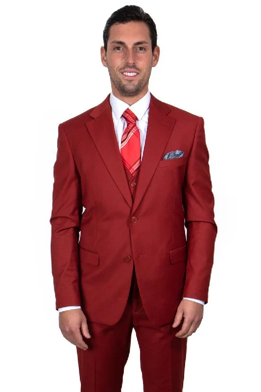 Men's luxury tuxedo for corporate meeting -Revised product title: Stacy Adams Men's 2-Btn Vested Basic Brick Suit.