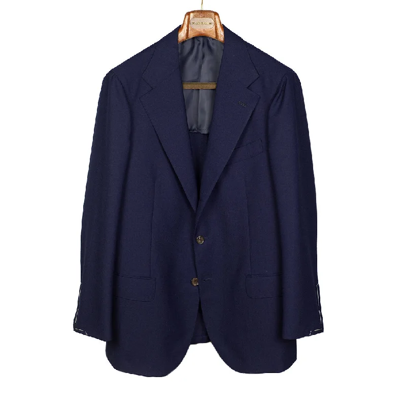 Men's formal tuxedo with satin collar for office event -x Sartoria Carrara: Navy suit in Minnis Fresco wool 9/10oz