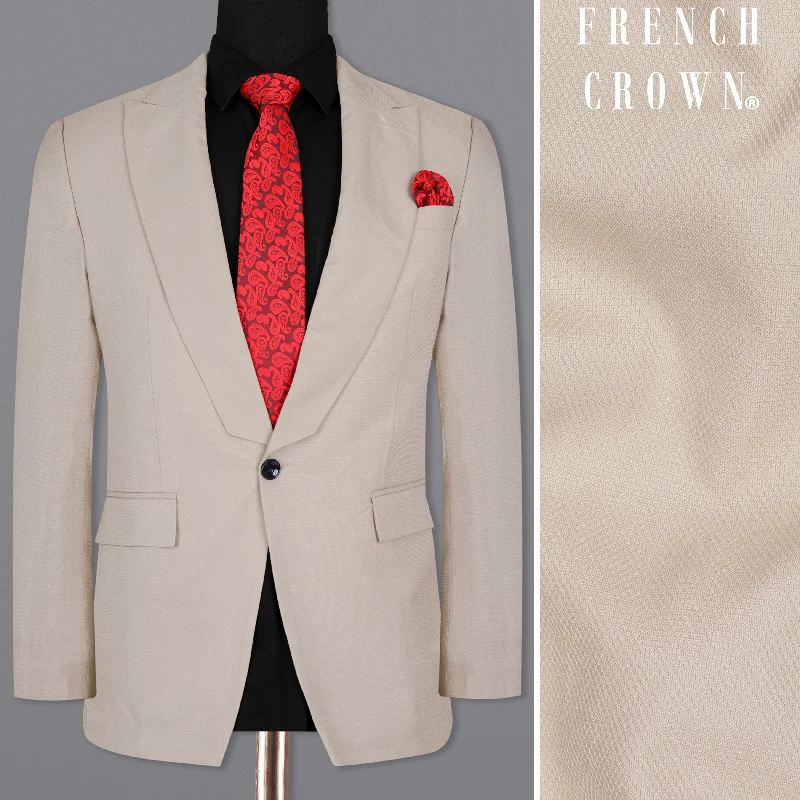 Men's classic tuxedo for special occasions -Sisal Cream Wool Rich Blazer