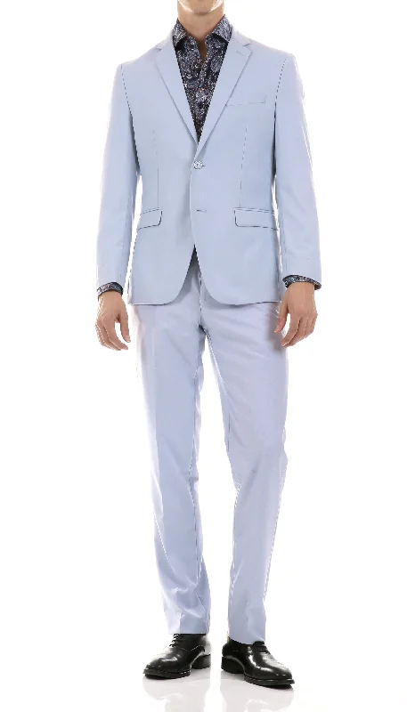 Men's slim fit tuxedo for formal gala dinner -Oslo Collection - Slim Fit 2 Piece Suit Color Sky Blue