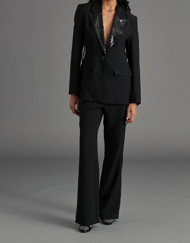 Men's tailored tuxedo for office holiday party -Sm Misha Blazer In Black