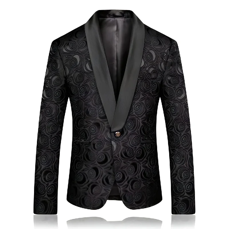 Men's premium tuxedo jacket for evening event -The Antonio Slim Fit Blazer Suit Jacket - Black