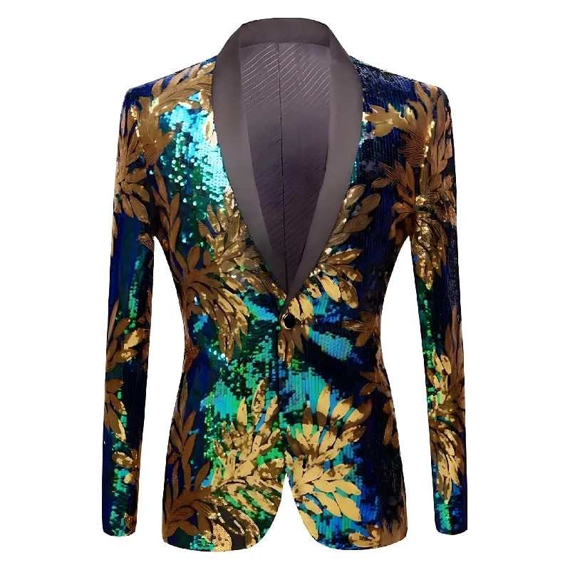 Men's elegant tuxedo for wedding and formal events -The Remy Sequin Slim Fit Blazer Suit Jacket