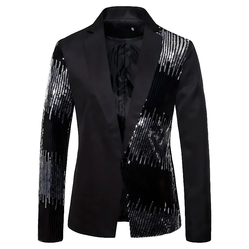 Men's formal tuxedo for black tie business events -The Strass Slim Fit Blazer Suit Jacket - Jet Black