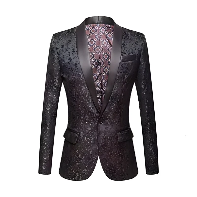 Men's designer grey tuxedo for corporate gala -The Talbot Slim Fit Blazer Suit Jacket - Black