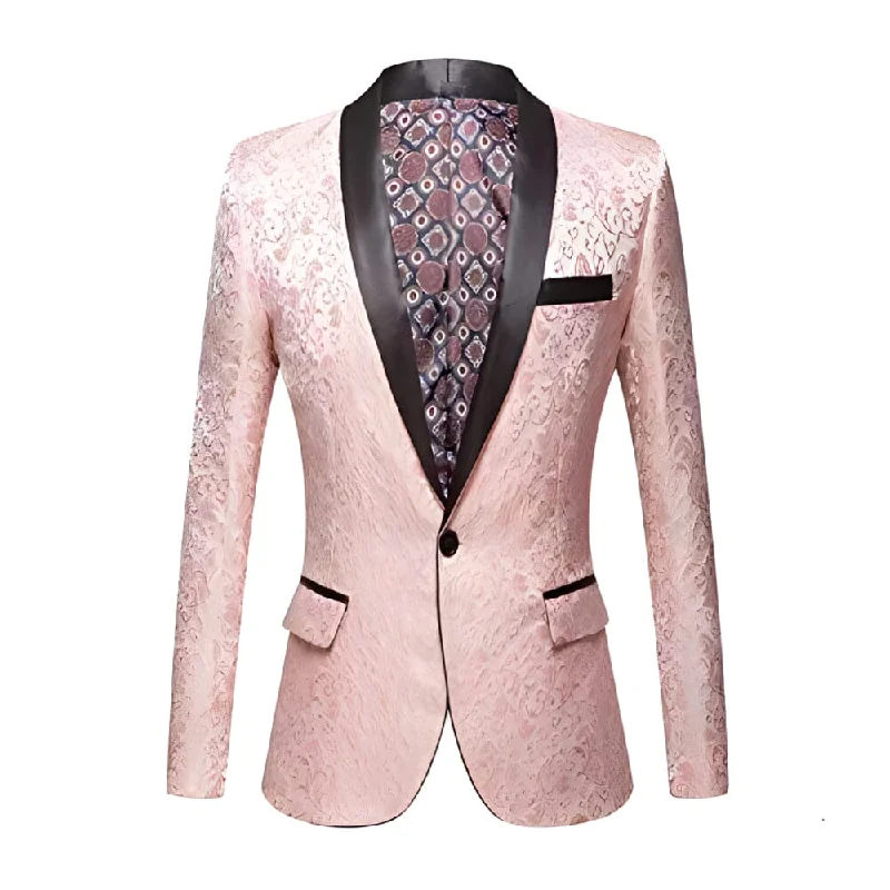 Men's slim fit tuxedo for evening gala dinner -The Talbot Slim Fit Blazer Suit Jacket - Salmon