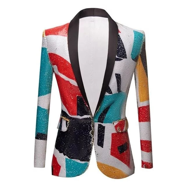 Best tuxedo for business reception and gala -The Vice City Sequin Slim Fit Blazer Suit Jacket