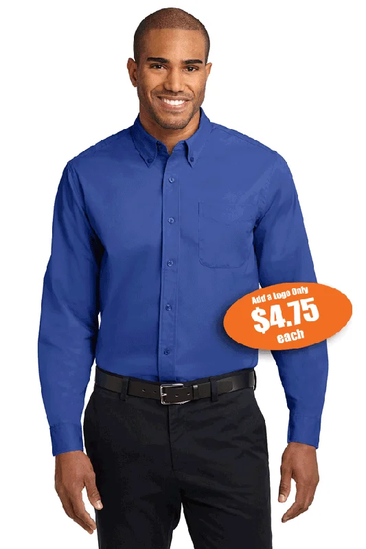 Men’s office business shirt with plaid -Men's Port Authority® Long Sleeve Easy Care Shirt