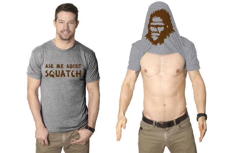 Men’s plaid shirt for work meetings -Ask Me About My Bigfoot Flip Men's T Shirt