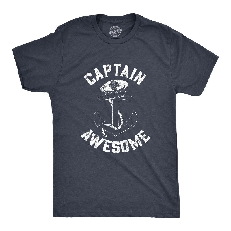 Men’s lightweight office-ready plaid shirt -Captain Awesome Men's T Shirt