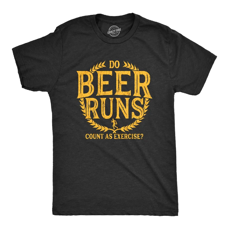 Men’s office business plaid button-down shirt -Do Beer Runs Count As Exercise Men's T Shirt