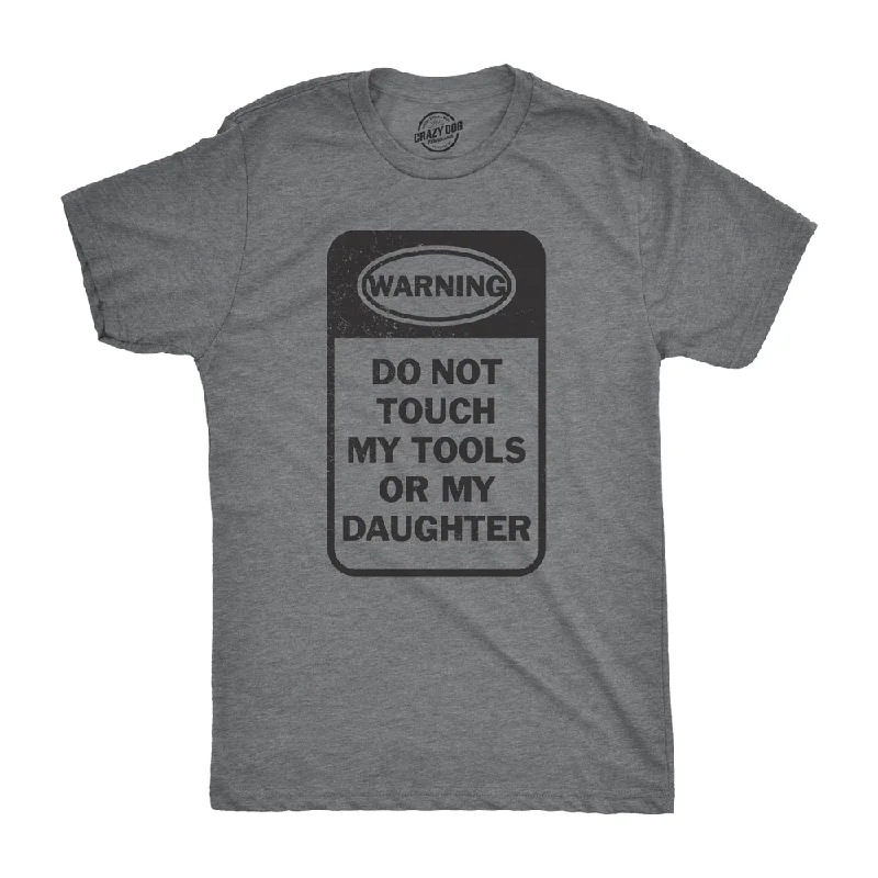 Men’s checkered business shirt for work -Do Not Touch My Tools Or My Daughter Men's T Shirt