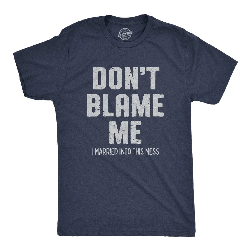 Men’s comfortable cotton plaid shirt for work -Dont Blame Me I Married Into This Mess Men's T Shirt