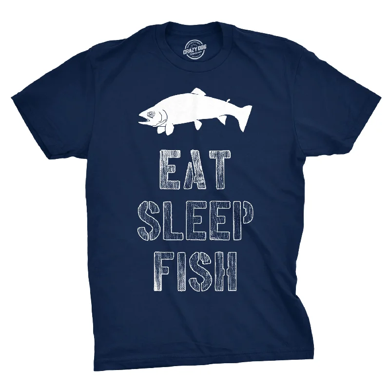 Men’s slim-fit office-ready plaid shirt -Eat Sleep Fish Men's T Shirt