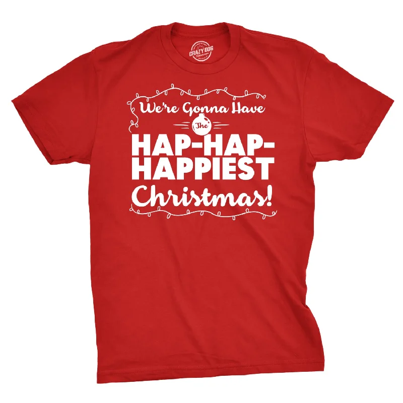 Men’s professional plaid shirt with cuffs -Hap-Hap-Happiest Christmas Men's T Shirt