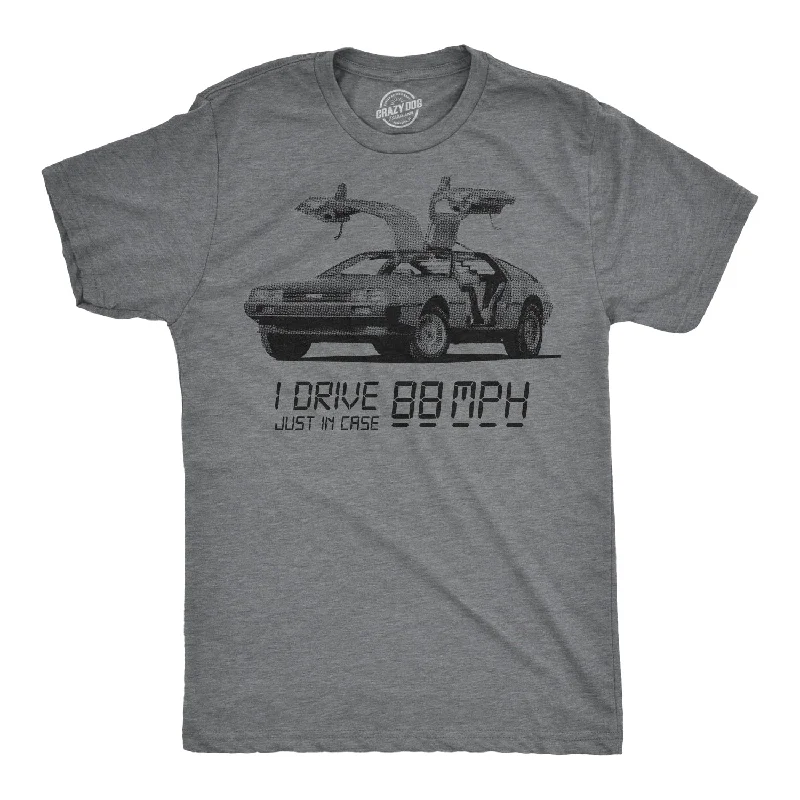 Men’s business casual checkered shirt for work -I Drive 88 Miles Per Hour Men's T Shirt