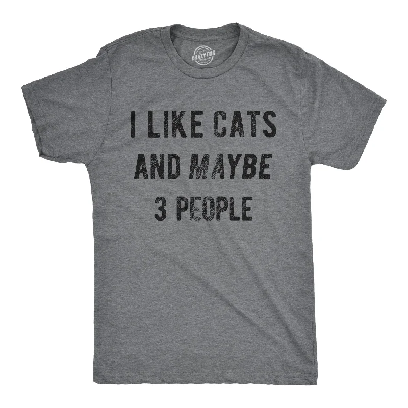 Men’s office-ready plaid shirt for business -I Like Cats And Maybe 3 People Men's T Shirt