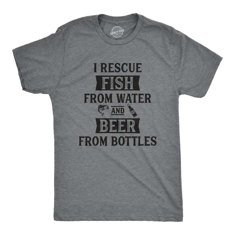 Men’s stylish checkered plaid shirt -I Rescue Fish And Beer Men's T Shirt