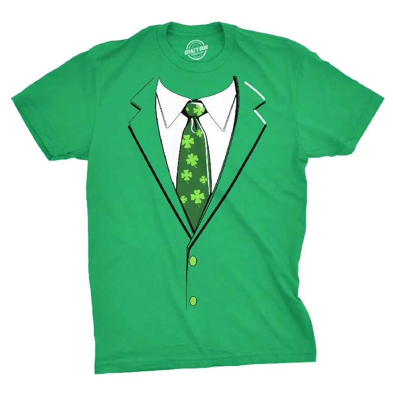 Men’s office plaid button-up shirt for meetings -Green Irish Tuxedo Men's T Shirt