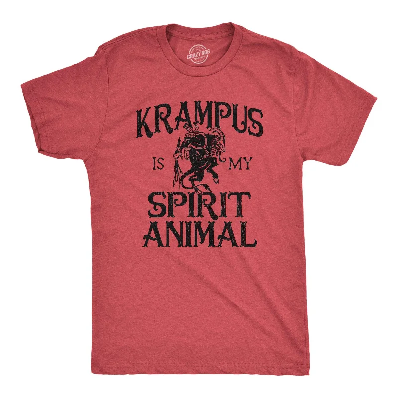 Men’s professional plaid shirt with collar -Krampus Is My Spirit Animal Men's T Shirt