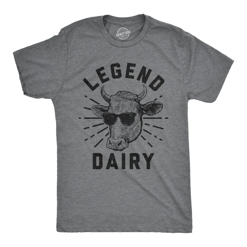 Men’s breathable checkered shirt for meetings -Legend Dairy Men's T Shirt