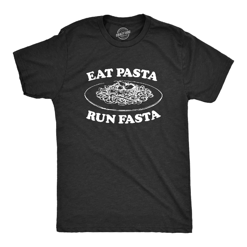 Men’s business checkered button-up shirt -Eat Pasta Run Fasta Men's T Shirt