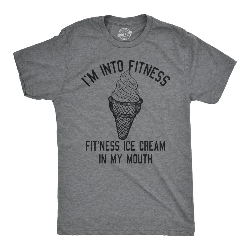 Men’s cotton office plaid shirt -Fitness Ice Cream In My Mouth Men's T Shirt