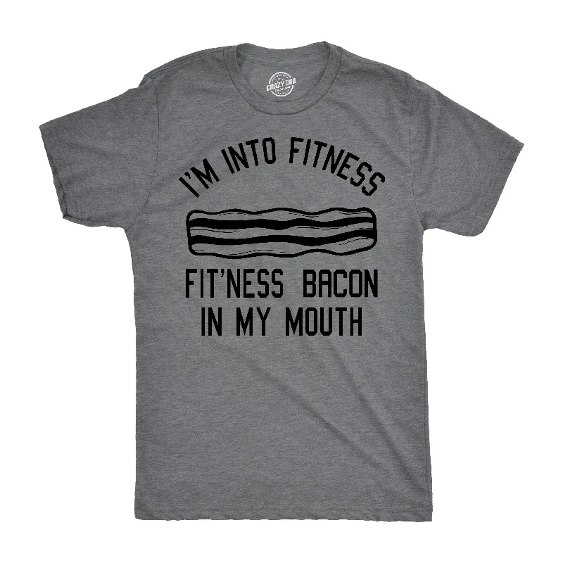 Men’s office casual plaid shirt for meetings -Fitness Bacon In My Mouth Men's T Shirt