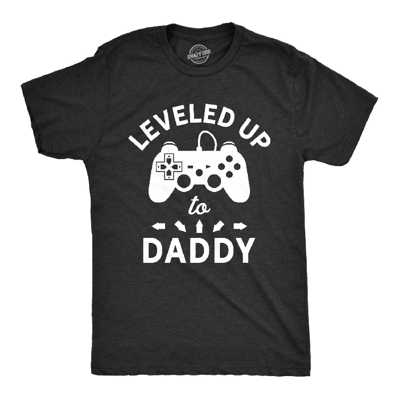 Men’s professional plaid button-down shirt -Leveled Up To Daddy Men's T Shirt